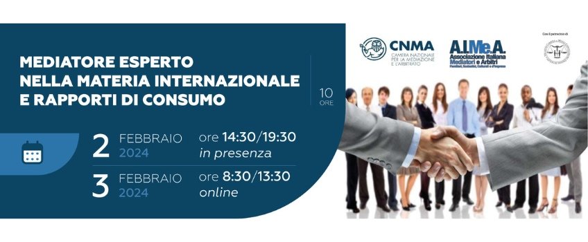 corso di formazione per mediatori civili in materia internazionale